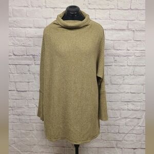 We The Free Free People Ottoman Slouchy Tunic Olive Green Ribbed Cowl Neck Small